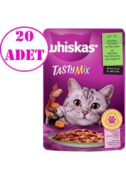 Tasty Mix Kuzulu Havuçlu Kedi Maması 85 gr 20 Ad