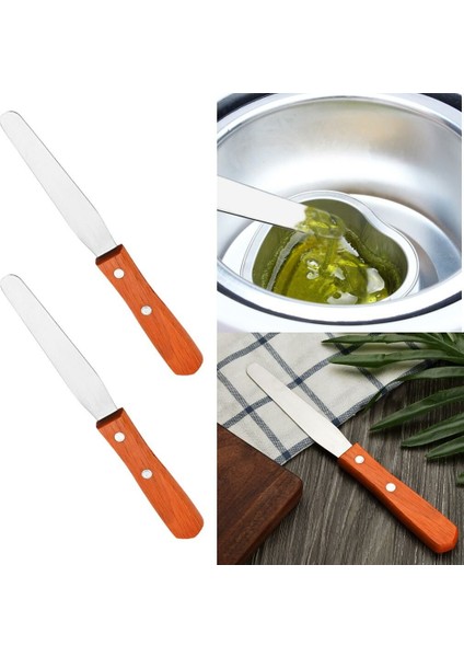 Tahta Saplı Spatül - 3 Adetlik Set - Paslanmaz Çelik