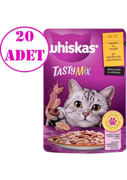 Tasty Mix Kuzulu Hindili Kedi Maması 85 gr 20 Ad