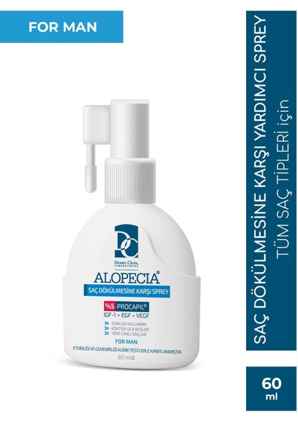 Dermo Clean Alopecia Procapil ve Igf İçerikli Erkek Saç Sprey (Serum) 60 ml - 2'li Set