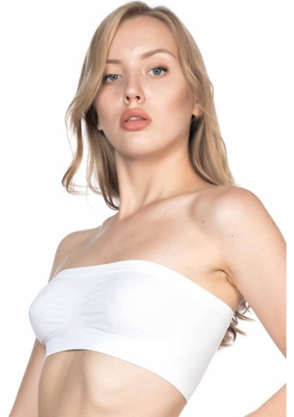 Beyaz Soft Straplez Büstiyer
