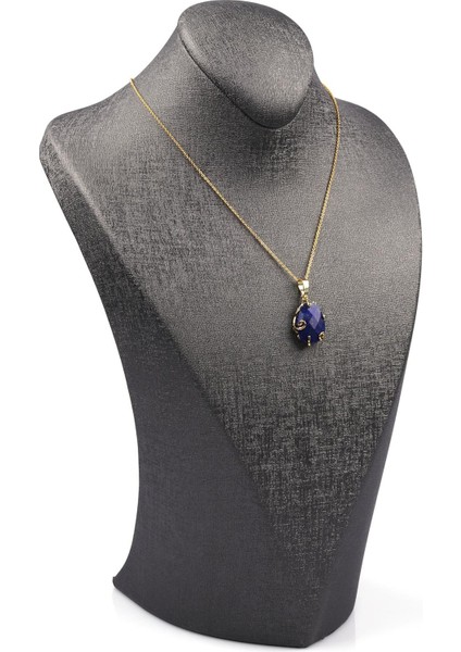 Lapis Lazuli Doğal Taş Gold Renkli Kolye fiyatları