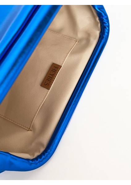 Kadın Parlak Dokulu Deri Clutch El Çantası
