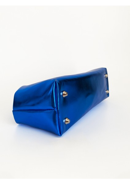 Kadın Parlak Dokulu Deri Clutch El Çantası