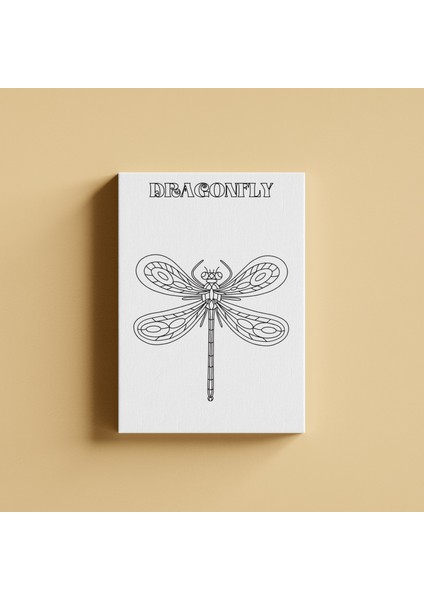 Dragonfly Çocuk Boyama Mandala Kanvas Tablo