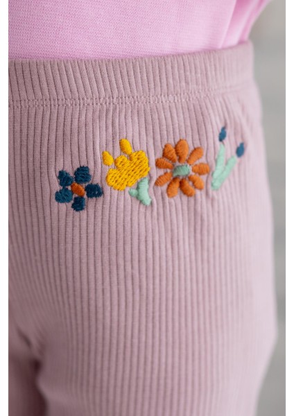 Kız Çocuk Nakışlı Kaşkorse Pantolon