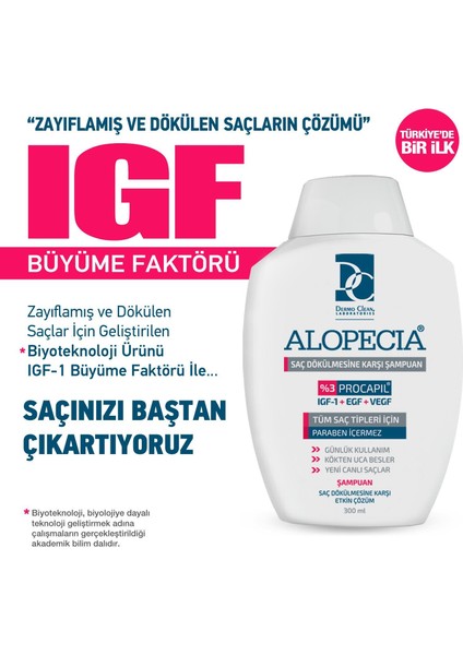 Alopecia Procapil ve Igf İçerikli Saç Dökülmesine Karşı Şampuan ve 60 Kapsül Seti