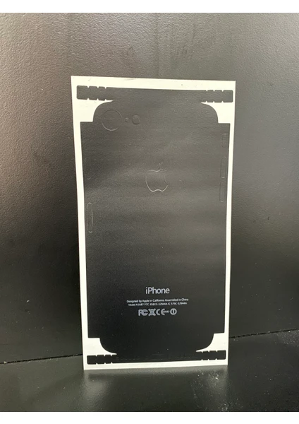 Apple Iphone 8 Arka ve Yan Koruma Jelatin Sticker Kaplama Film - Siyah