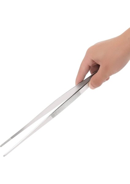 Penset Paslanmaz Çelik Aşçı Cımbızı Düz-Küt Uç 30 Cm