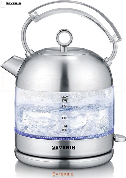 Evrekala Shop Özel Cam Kettle Severin Su Isıtıcı Retro 2400 Watt Vintage Seri
