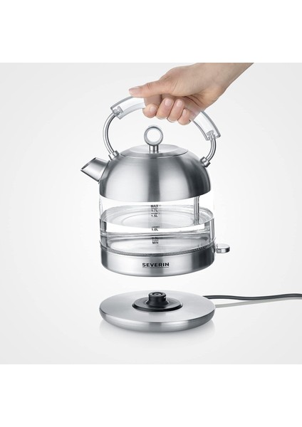 Evrekala Shop Özel Cam Kettle Severin Su Isıtıcı Retro 2400 Watt Vintage Seri fırsatları