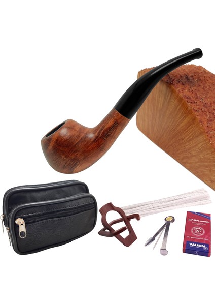 Kahverengi Sandalwood Ahşap Pipo Seti RC88-TAKIM