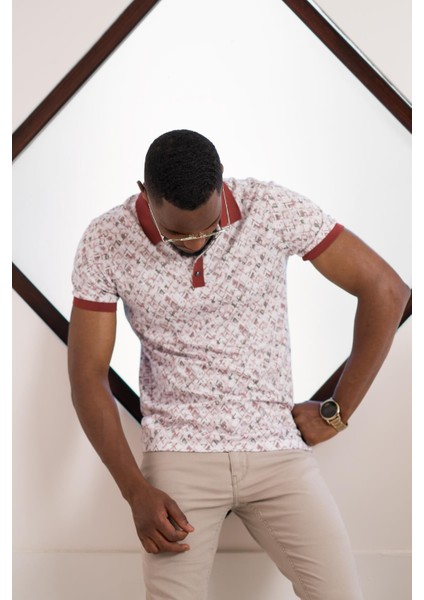 Polo Yaka Dynamıc Fit Baskı Desenli Çıt Çıt Detaylı Kısa Kol Erkek Yazlık T-Shirt modelleri