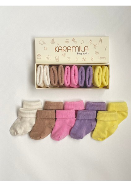 5'li Bebek Bambu Çorap - Baby Bamboo Socks - Yenidoğan Çorap modelleri