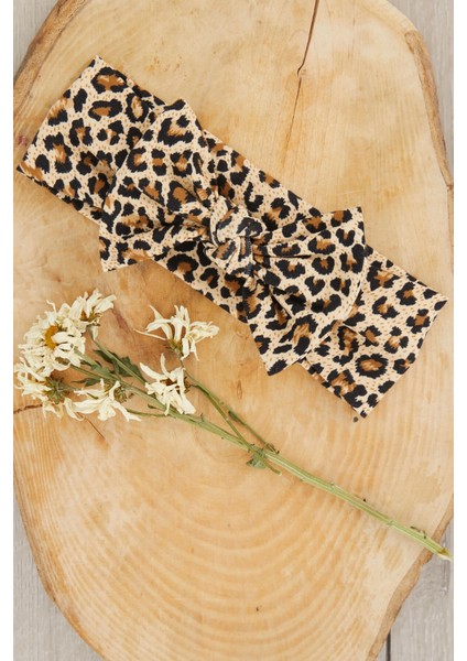 Leopar El Yapımı Yumuşak Fiyonk Bağlamalı Doğal Pamuklu Penye Bebek Çocuk Kız Bandana Best Of Serisi fırsatları