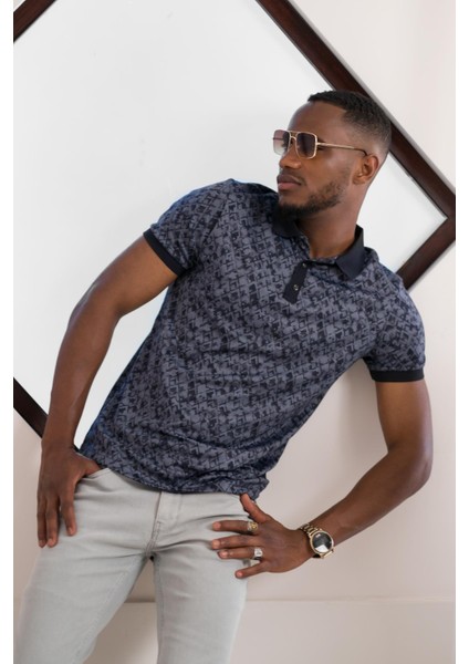 Polo Yaka Dynamıc Fit Baskı Desenli Çıt Çıt Detaylı Kısa Kol Erkek Yazlık T-Shirt fiyatları