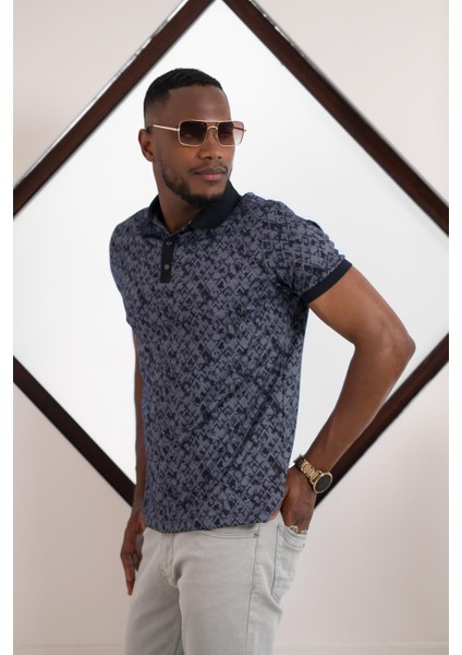 Polo Yaka Dynamıc Fit Baskı Desenli Çıt Çıt Detaylı Kısa Kol Erkek Yazlık T-Shirt modelleri