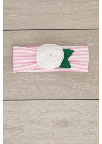 Pembe Beyaz El Yapımı Yumuşak Eşsiz Aksesuarlı Doğal Pamuklu Penye Bebek Çocuk Kız Bandana Gül Serisi fiyatları