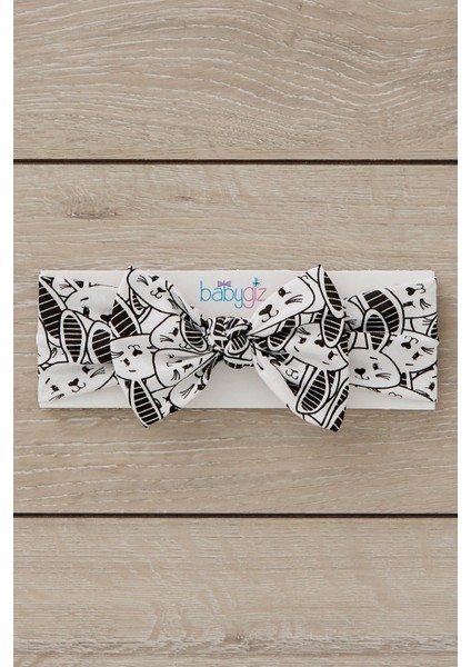 Siyah Beyaz Desenli El Yapımı Yumuşak Fiyonk Bağlamalı Doğal Pamuklu Penye Bebek Çocuk Kız Bandana Efsane Seri modelleri