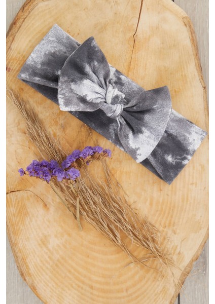 Batik Gri El Yapımı Yumuşak Fiyonk Bağlamalı Doğal Pamuklu Penye Bebek Çocuk Kız Bandana Gökkuşağı Serisi