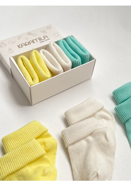 3'lü Set Bebek Bambu Çorap -Baby Bamboo Socks - Yenidoğan Çorap