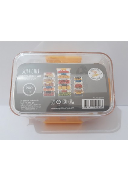 Gıda Saklama Kabı 900ML Kapaklı Sızdırmaz Gıda Kabı Ev Ofis Piknik Için