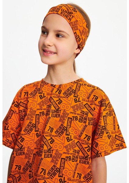 Turuncu Kız Pamuklu Penye, Kaymaz, Terletmez, Ultra Hafif, Esnek Desenli Saç Bandı Bandana fiyatları