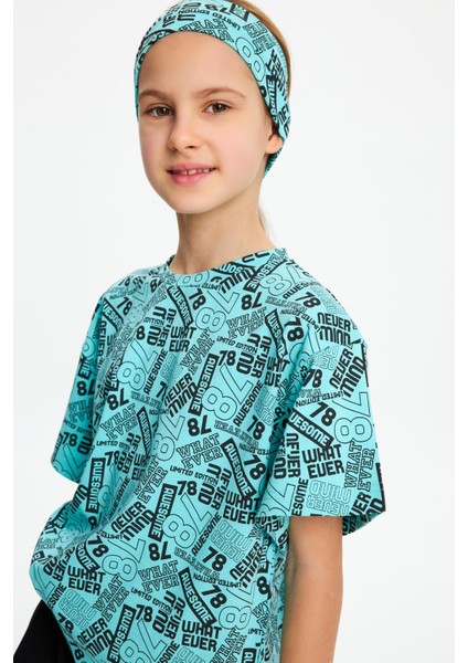 Turkuaz Kız Pamuklu Penye, Kaymaz, Terletmez, Ultra Hafif, Esnek Desenli Saç Bandı Bandana modelleri