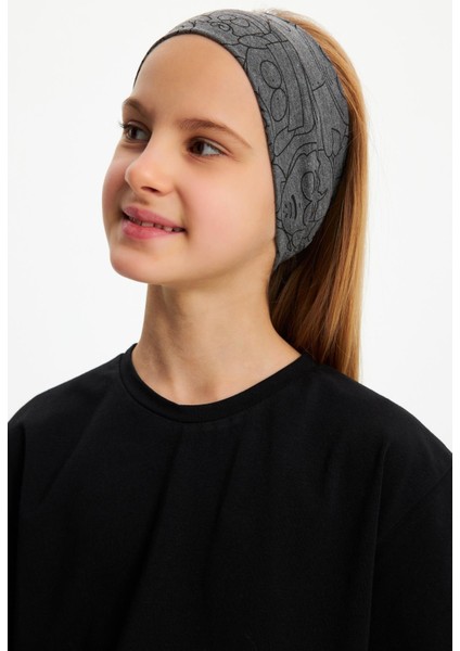 Füme Kız Pamuklu Penye, Kaymaz, Terletmez, Ultra Hafif, Esnek Desenli Saç Bandı Bandana
