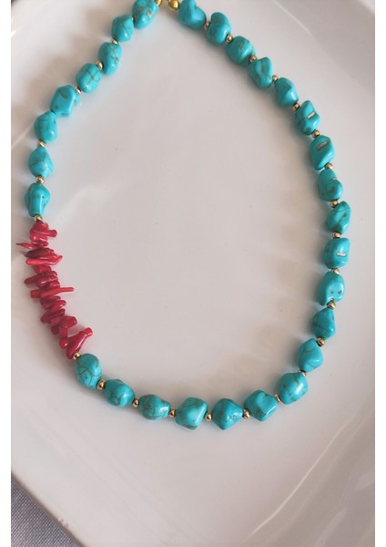 Turkuaz, Mercan Doğaltaş Kolye