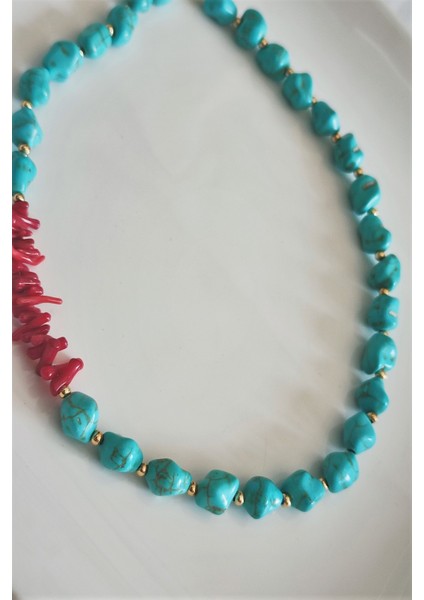 Turkuaz, Mercan Doğaltaş Kolye fiyatları