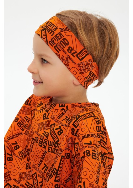 Turuncu Erkek Çocuk Pamuklu Penye Oversize Gri T-Shirt Bandana 2'li Takım fırsatları