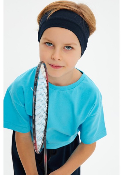 Lacivert-Aqua Erkek Çocuk Pamuklu Penye Oversize Aqua T-Shirt Lacivert Bandana 2'li Takım fiyatları