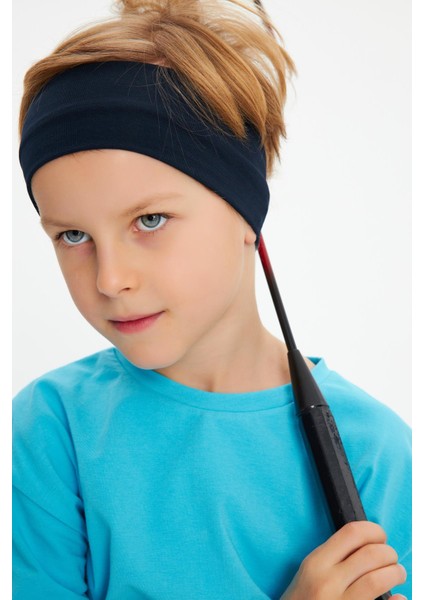 Lacivert-Aqua Erkek Çocuk Pamuklu Penye Oversize Aqua T-Shirt Lacivert Bandana 2'li Takım modelleri