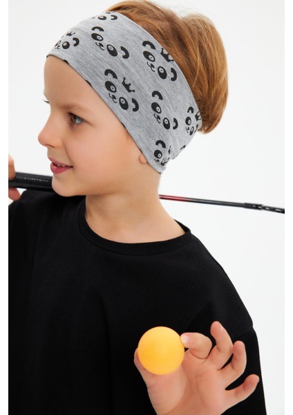Gri Desenli-Siyah Erkek Çocuk Pamuklu Penye Oversize Kamuflaj T-Shirt Bandana İkili Takım modelleri