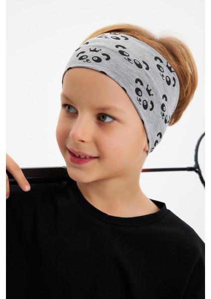 Gri Desenli-Siyah Erkek Çocuk Pamuklu Penye Oversize Kamuflaj T-Shirt Bandana İkili Takım fırsatları