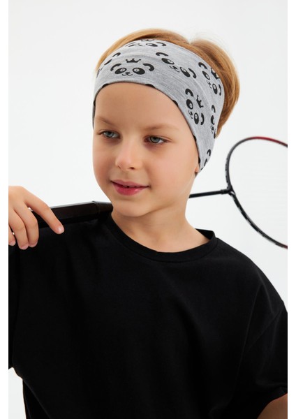 Gri Desenli-Siyah Erkek Çocuk Pamuklu Penye Oversize Kamuflaj T-Shirt Bandana İkili Takım indirimleri