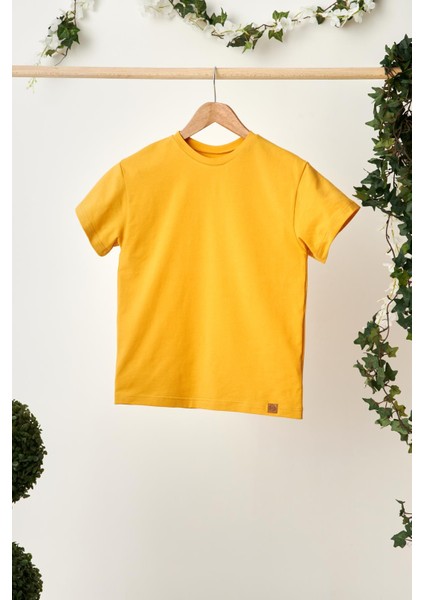Kiremit-Hardal Erkek Çocuk Pamuklu Penye Oversize Gri T-Shirt Lacivert Bandana 2'li Takım modelleri