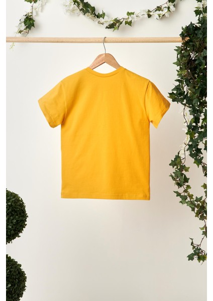 Kiremit-Hardal Erkek Çocuk Pamuklu Penye Oversize Gri T-Shirt Lacivert Bandana 2'li Takım indirimleri