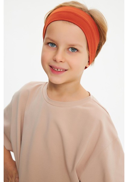 Kiremit-S.kahve Erkek Çocuk Pamuklu Penye Oversize Gri T-Shirt Lacivert Bandana 2'li Takım fiyatları