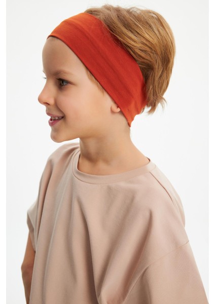 Kiremit-S.kahve Erkek Çocuk Pamuklu Penye Oversize Gri T-Shirt Lacivert Bandana 2'li Takım fırsatları
