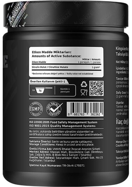 Citrulline Malate Powder 500 gr fiyatları