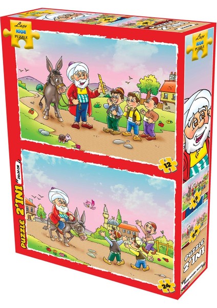 Nasreddin Hoca 2 Si 1 Arada Puzzle 12-24 Parça