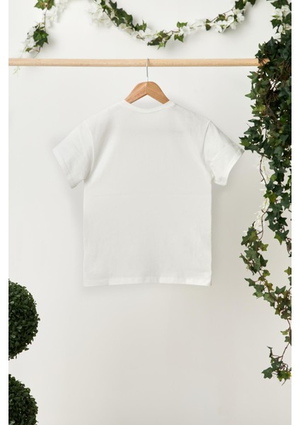 Beyaz Kız Çocuk Kısa Kollu Bisiklet Yaka Terletmez, Rahat Pamuklu Penye T-Shirt fiyatları