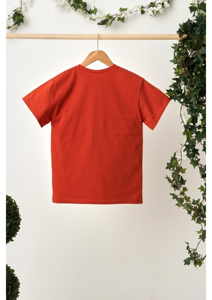 Kiremit Kız Çocuk Kısa Kollu Bisiklet Yaka Terletmez, Rahat Pamuklu Penye T-Shirt fiyatları