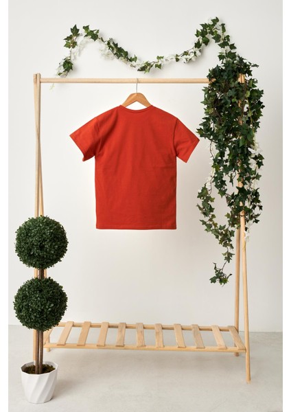 Kiremit Kız Çocuk Kısa Kollu Bisiklet Yaka Terletmez, Rahat Pamuklu Penye T-Shirt indirimleri