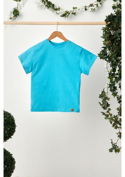 Aqua Erkek Çocuk Kısa Kollu Bisiklet Yaka Terletmez, Rahat Pamuklu Penye T-Shirt