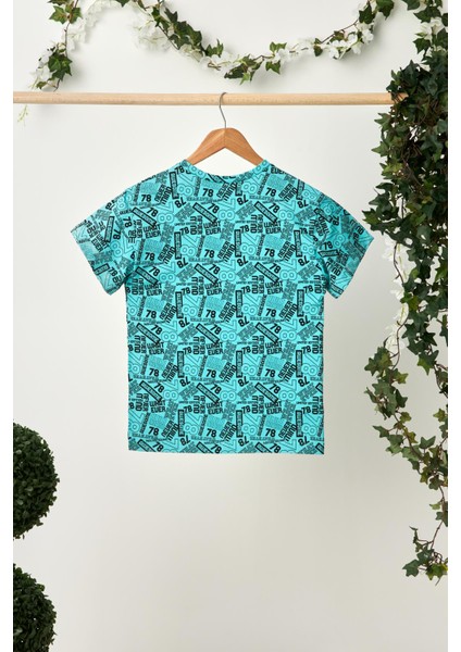 Turkuaz Kız Çocuk Kısa Kollu Bisiklet Yaka Terletmez, Rahat Pamuklu Penye T-Shirt fiyatları