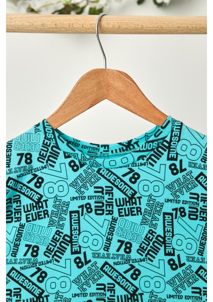 Turkuaz Kız Çocuk Kısa Kollu Bisiklet Yaka Terletmez, Rahat Pamuklu Penye T-Shirt modelleri