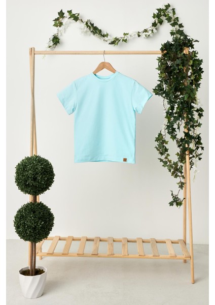 Bebe Mavi Kız Çocuk Kısa Kollu Bisiklet Yaka Terletmez, Rahat Pamuklu Penye T-Shirt fırsatları